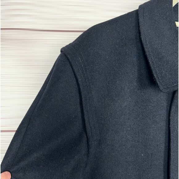 Steinbock Austria Black Hunting Loden Overcoat Wool Blend Long Lined Coat US 38 - Picture 7 of 15